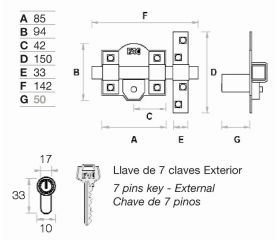 Cerrojo FAC 311R/80 classic